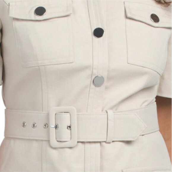 TOCCIN Lydia Short Sleeve Snap Front Mini Dress - Picture 3 of 3